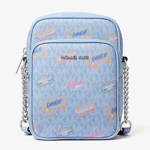 Michael Kors Light Blue Graphic Crossbody